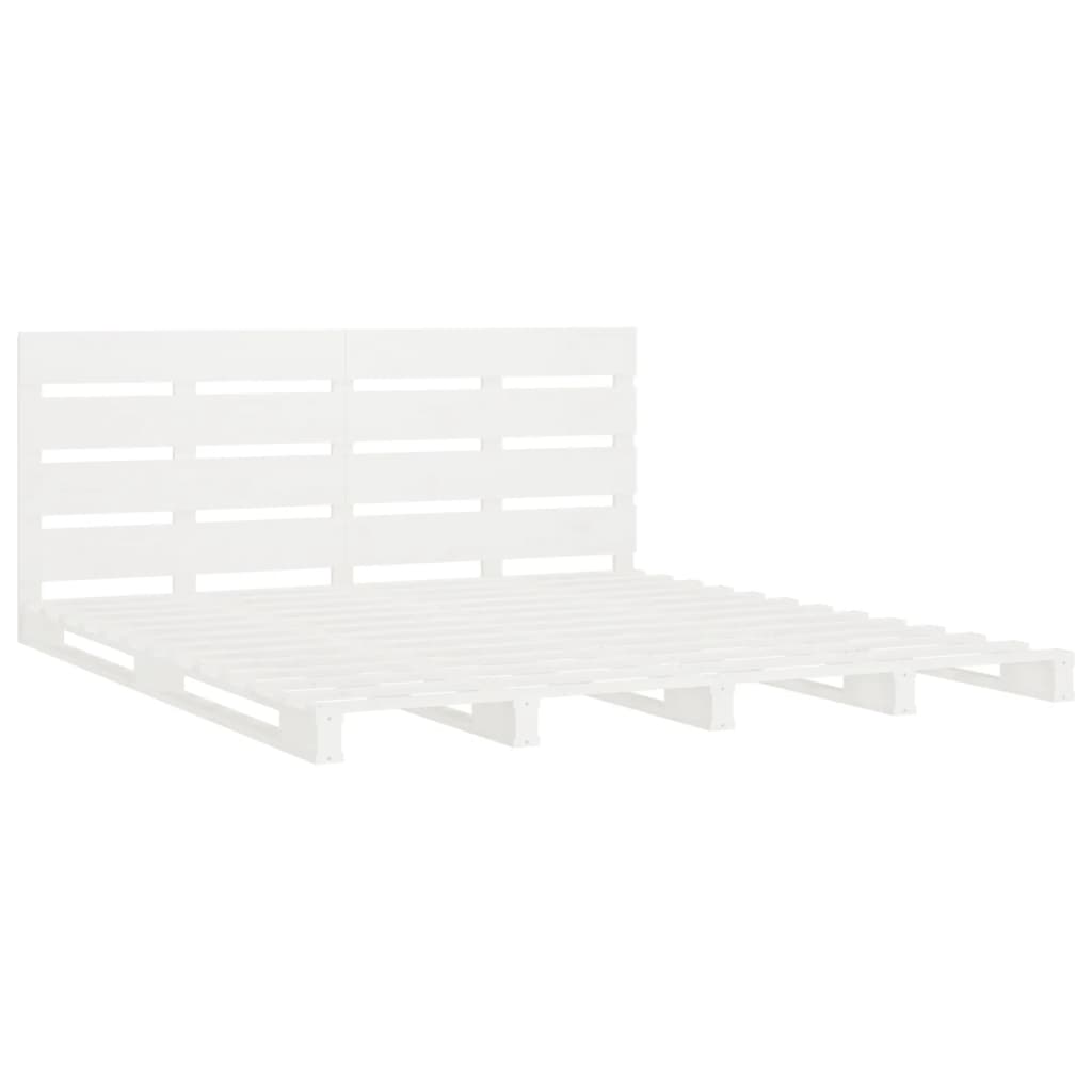 Cadre de lit sans matelas en bois massif de pin blanc pour la chambre, 180 × 200 cm - 5