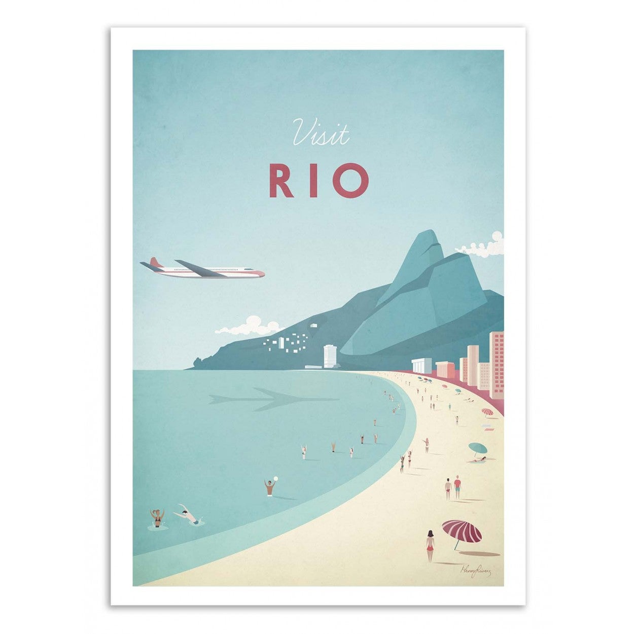 Affiche d’art 30 x 40 cm - visit rio - henry rivers