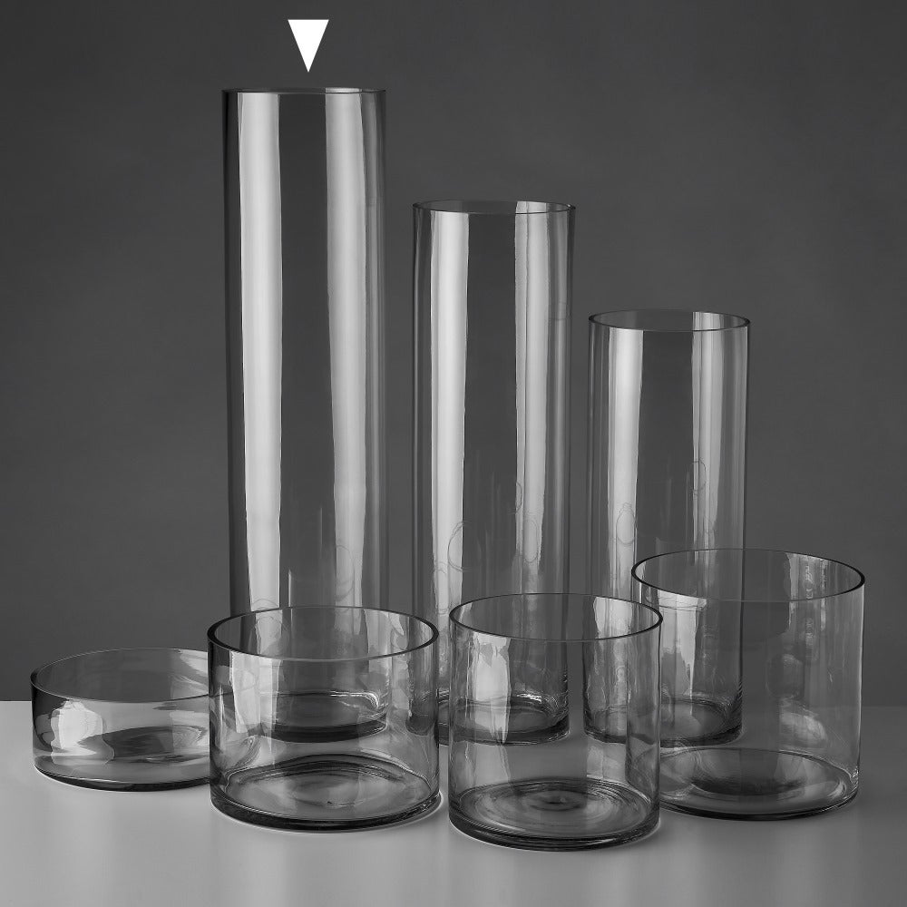 Vase cylindrique en verre transparent - 4