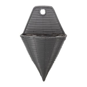 Cono Decorativo Appendibile In Finto Rattan, Colore Ardesia, 35,6 Cm: Stile Naturale Per Pareti E Portici - 5