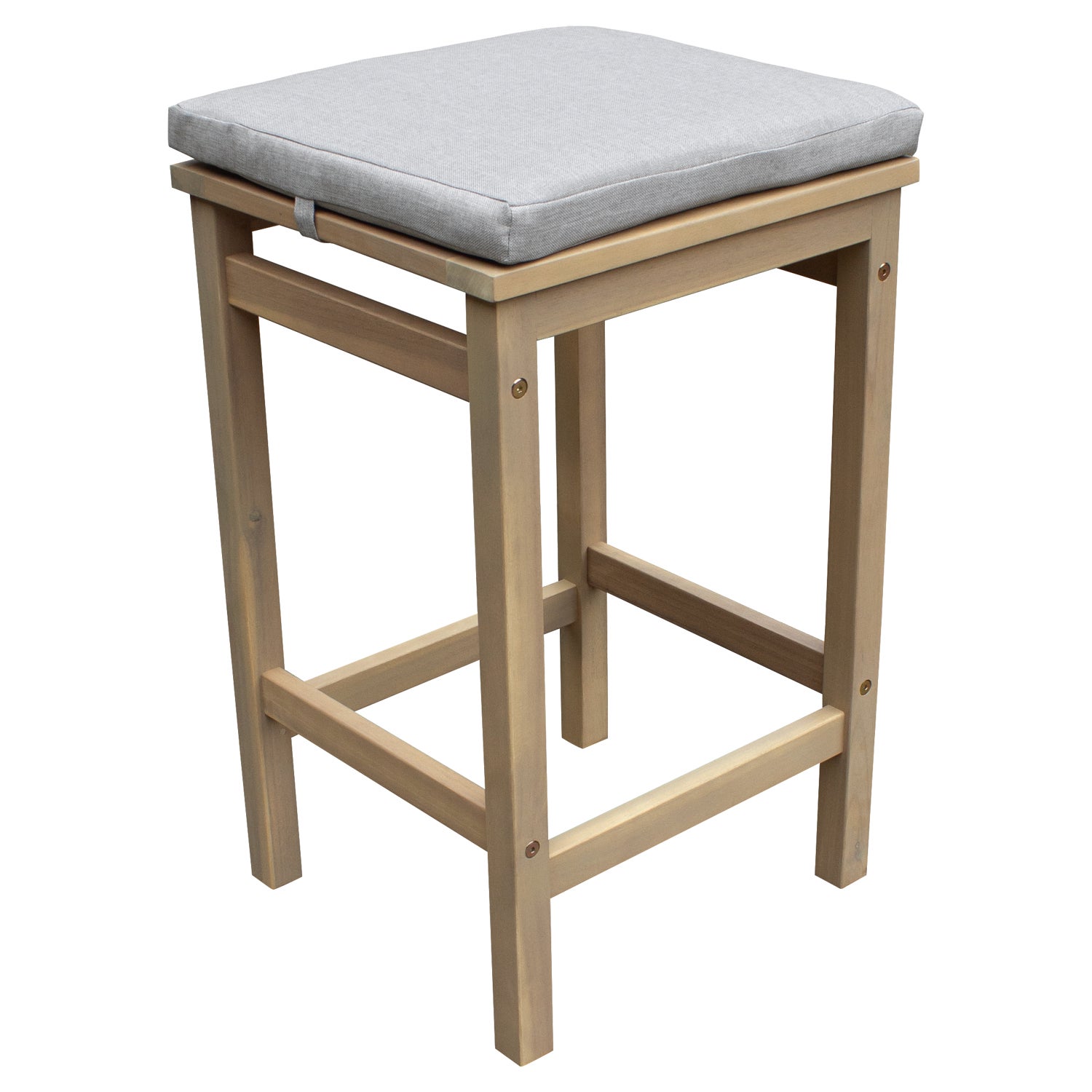 4-osobowy stół stojący ARUBA z drewna akacjowego - piaskowe poduszki - 4