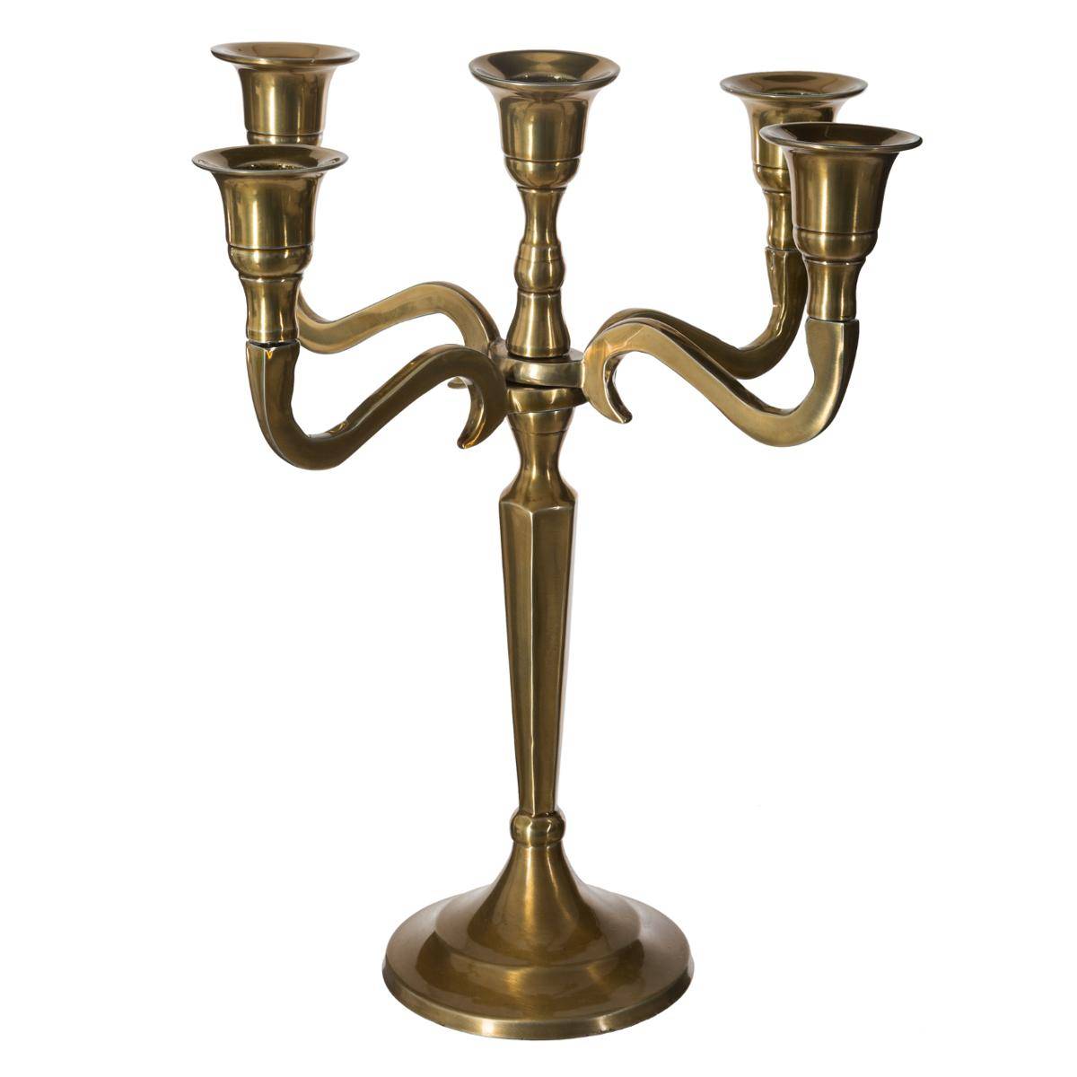 Bougeoir 3 Têtes Atmosphera - Métal Doré - Hauteur 27 Cm - Déco Lumière