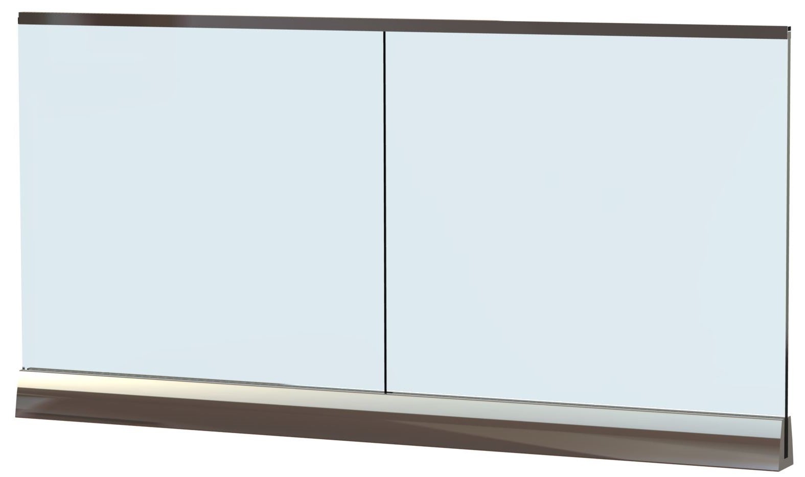 Garde Corps, Balustrade MEGALUXFRNACE avec Verre trempé feuilleté 88.4 monté sur Rail - Pack (Kit) de 2 mètres linèaires - Finition Inox - 2