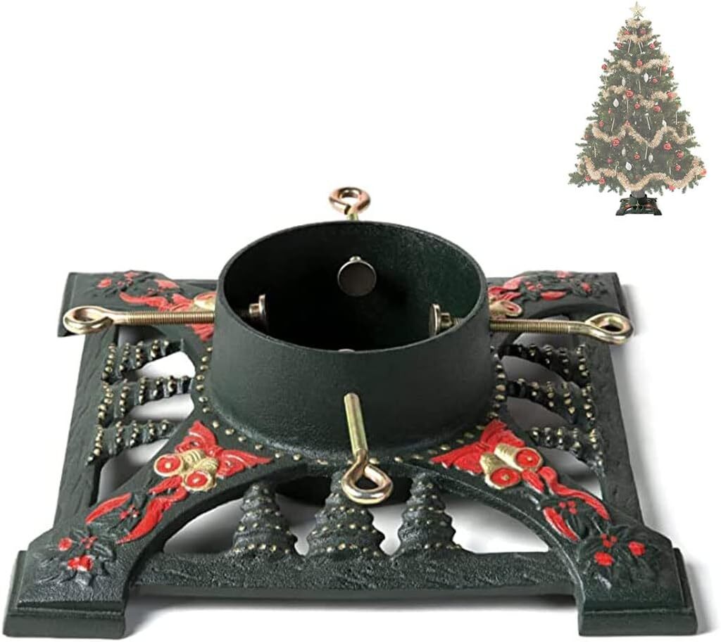 Support De Sapin De Noël - Base 54x54x16 Cm - Pour Arbre Artificiel Jusqu'à 2,1 M - Diamètres Tronc 19/22/32 Mm - 10