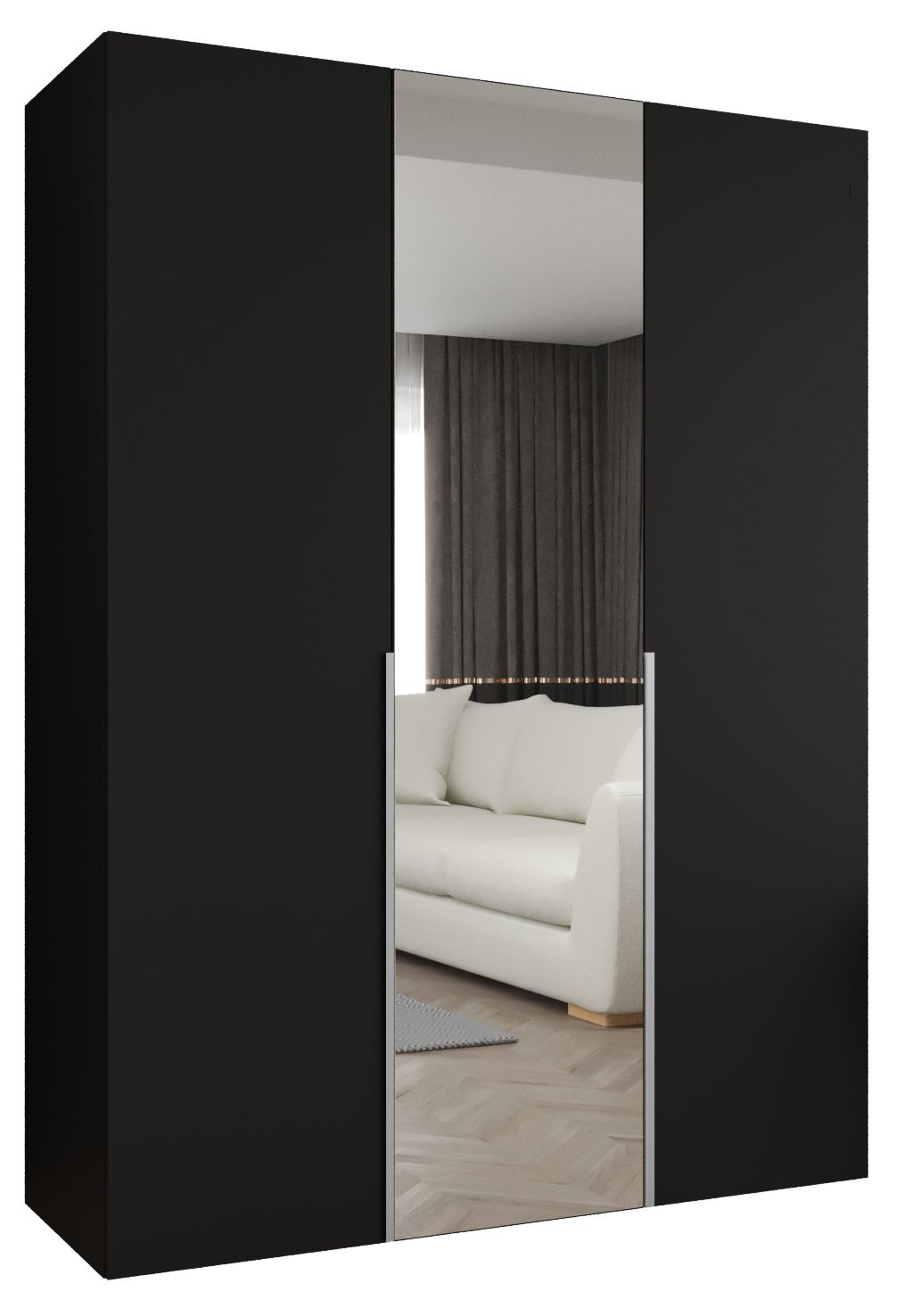 Szafa uchylna otwierana Alicante 2 150 x 52 x 202 cm czarny + u. kaszmir Abiks Meble
