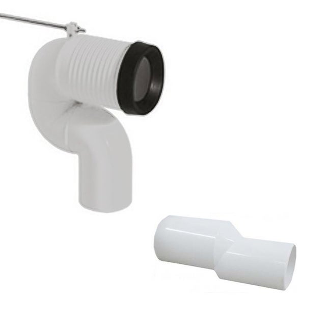 Lioaeust Ugello per tubo di scarico dritto, collegamento per WC con ugello di scarico per WC, scarico dritto eccentrico liscio (10 cm