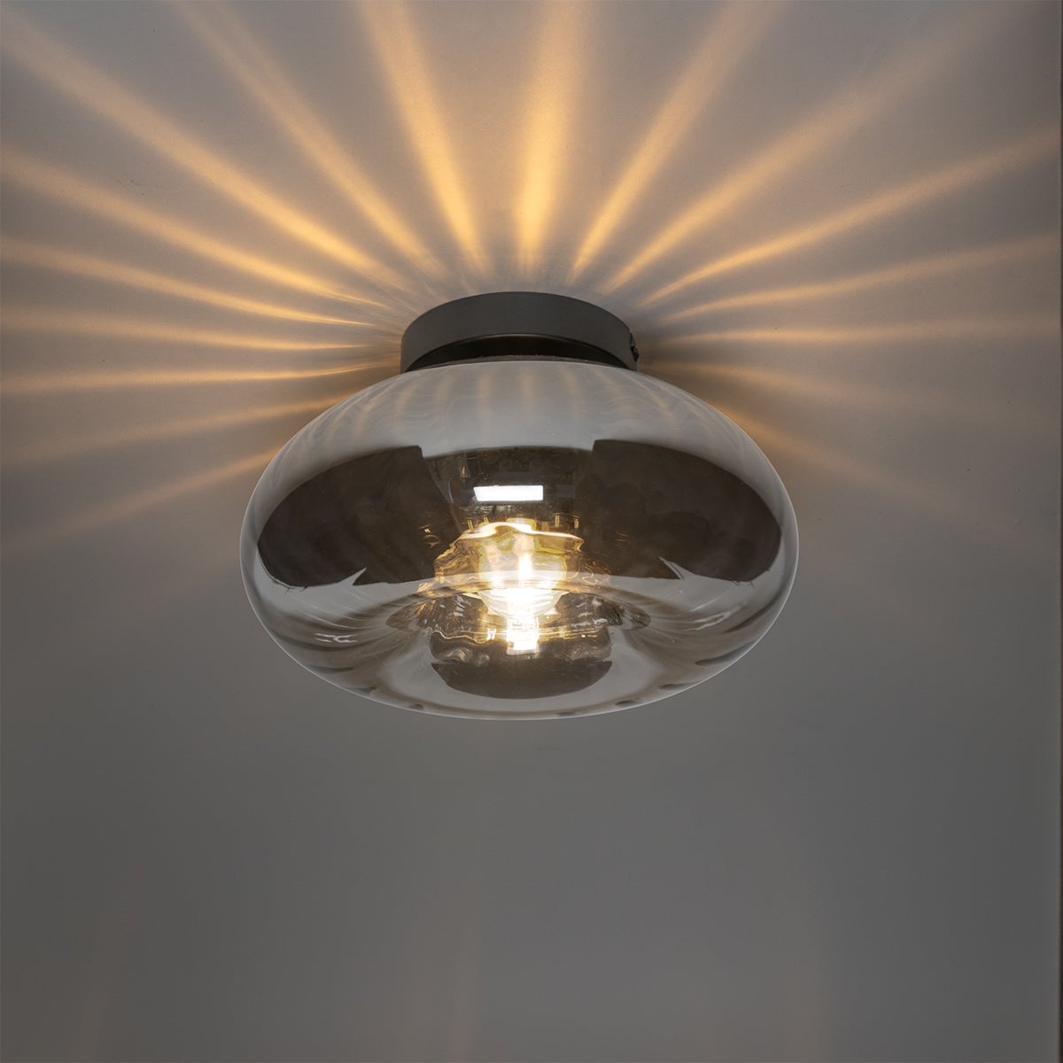 Plafoniera smart nera con vetro fumé incl. WiFi P45 - Ayesha - 8