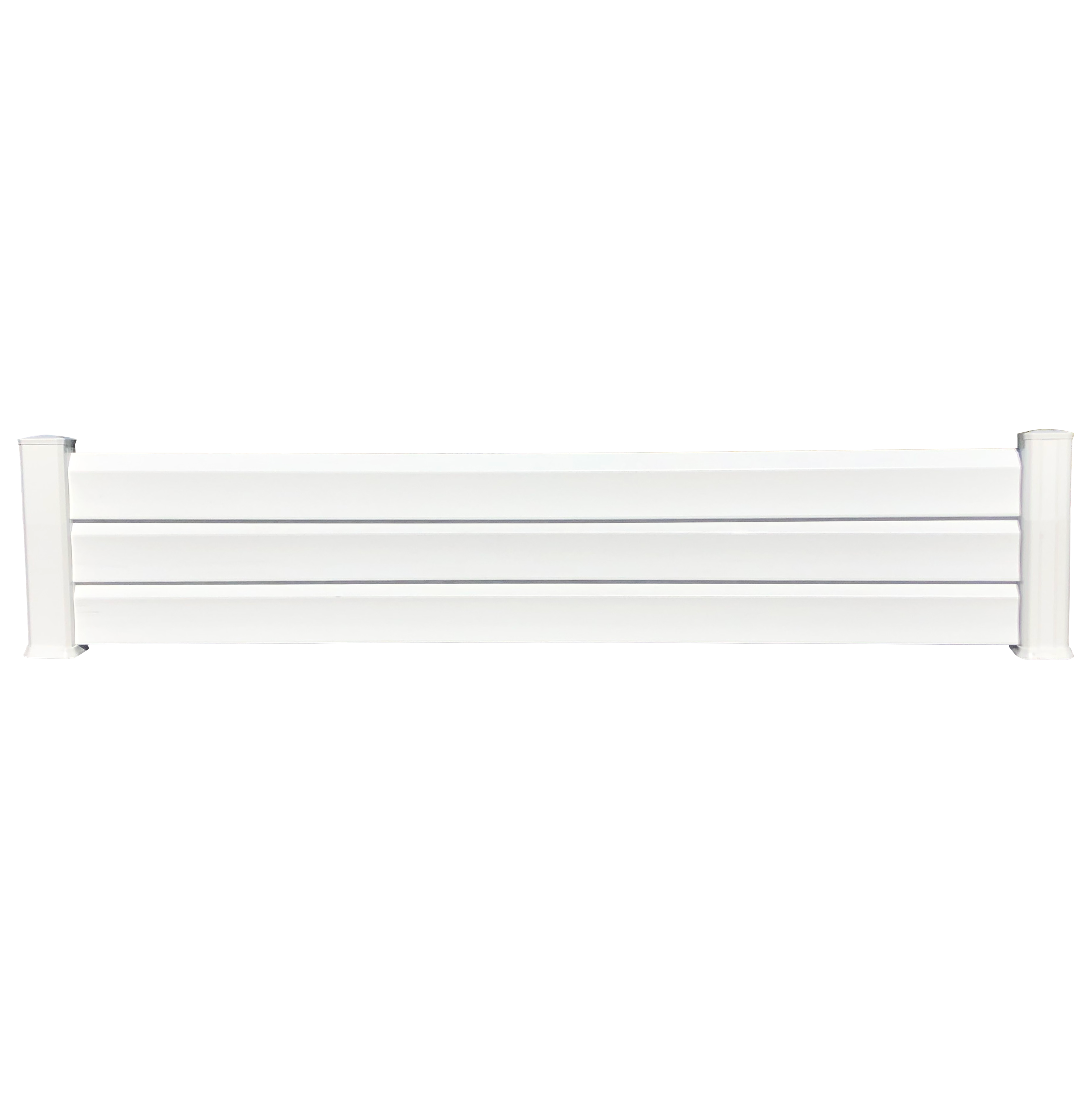 Clôture PVC Persienne 3 lames en kit Dimensions L.2100 mm (poteaux compris) X H.440 mm couleurs Blanc - 2