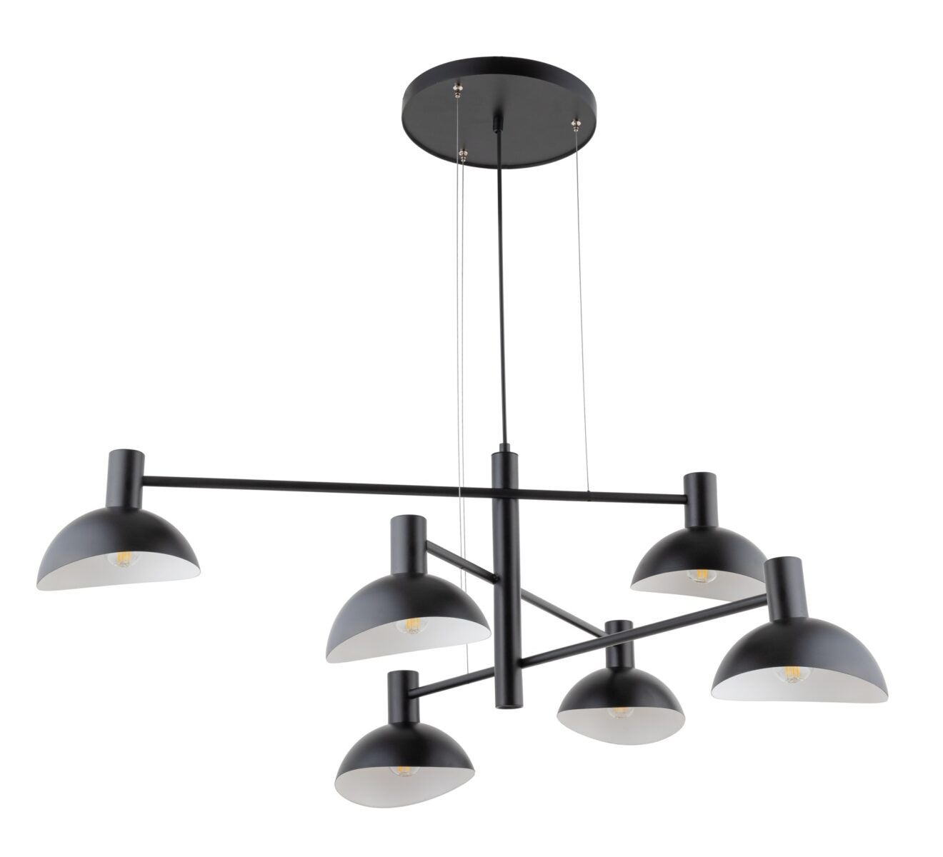 Lampa wisząca Artis czarno-biała 6xE14x40W dekoracyjna wym: 70 x 90 x 90 cm metal SIGMA