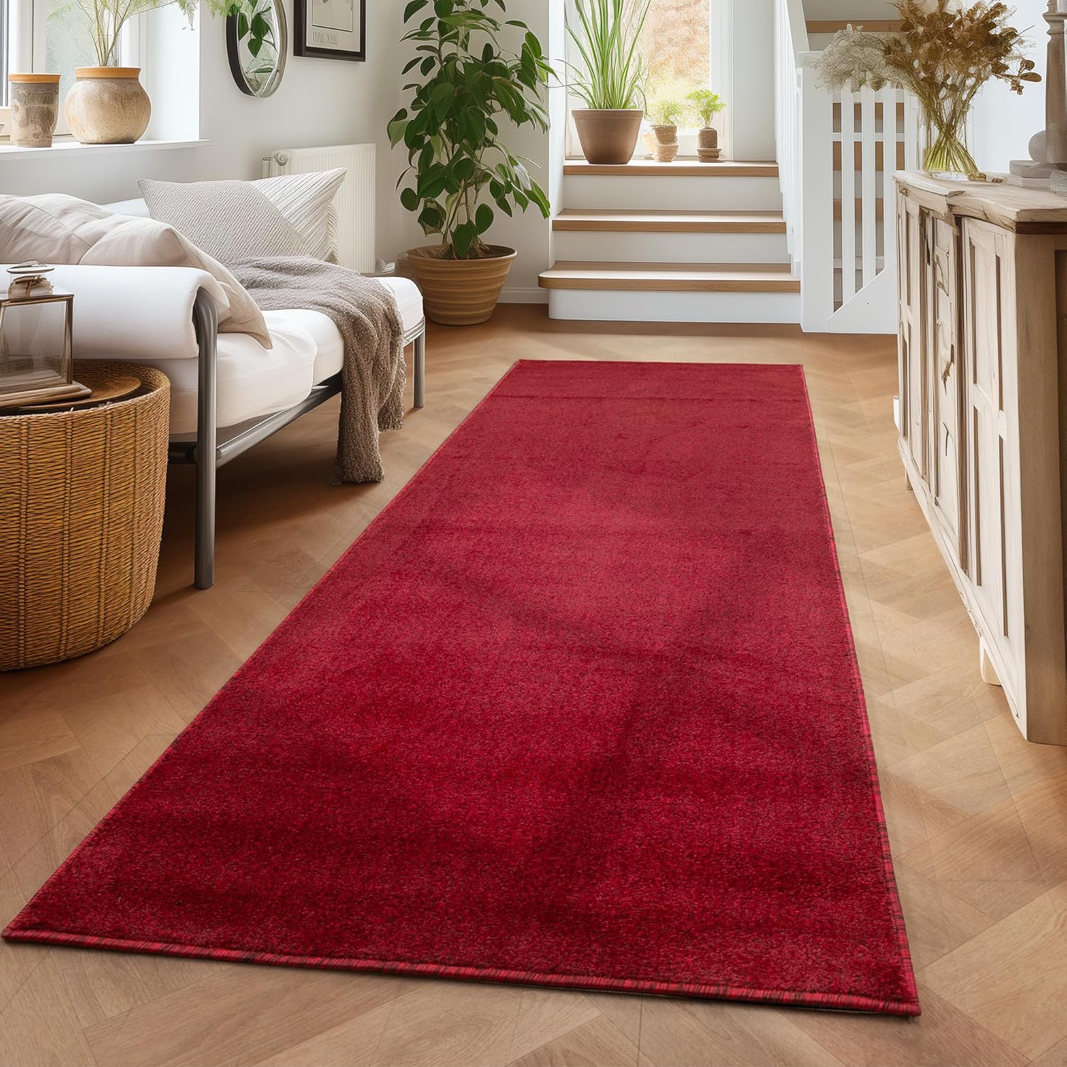 Tapis uni de Salon Chambre Relax Sobre et Epuré - Rouge 120 x 170 cm - 3