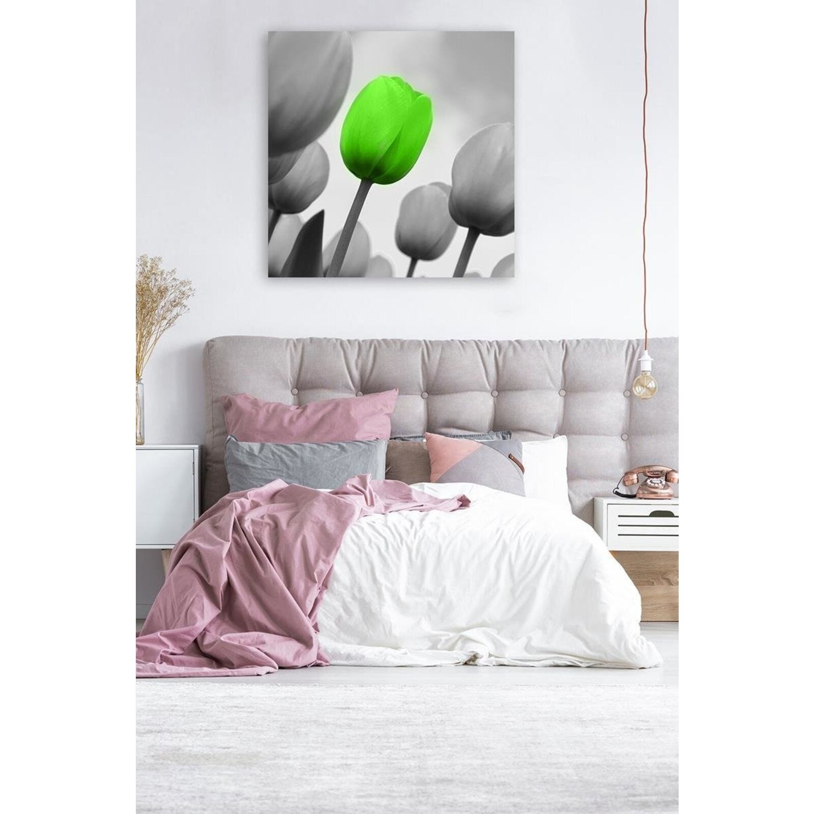 Tableau fleur de pavot vert - 80 x 80 cm - 3