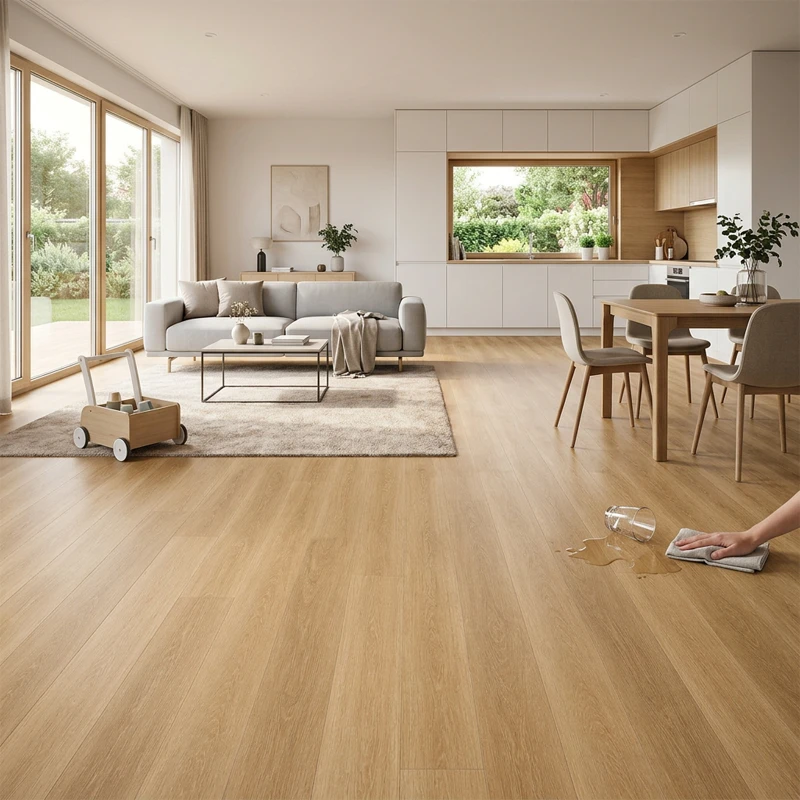 Arquiservi - Suelo Sintasol Vinílico en Rollo 1x25m (25m²) para Dormitorios y Habitaciones. Impermeable, flexible, antideslizante. Roble Natural - 5