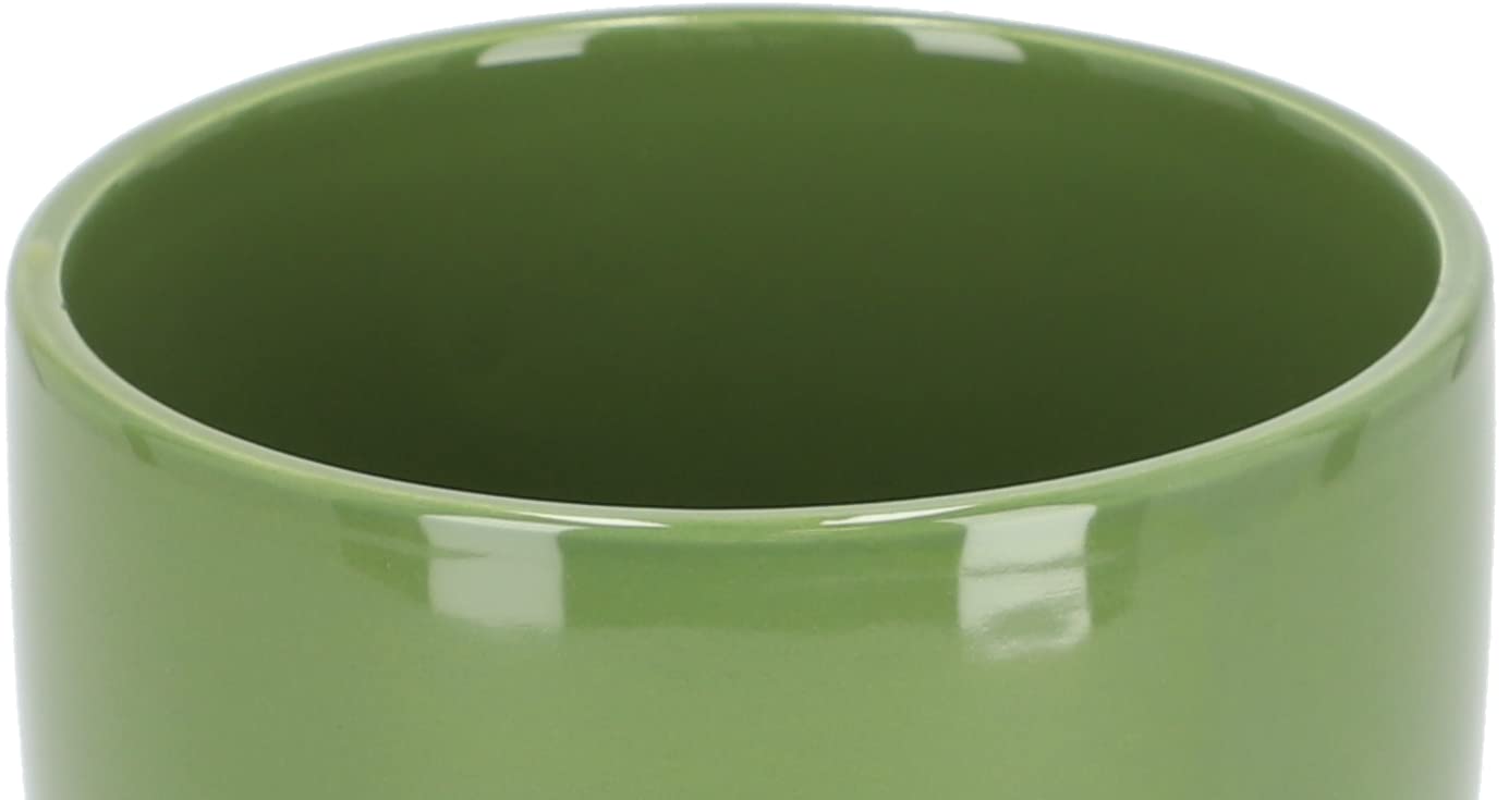 Doniczka donica osłonka ceramiczna z podstawką zielona ⌀20 cm - 2 szt. - KOTARBAU - 5