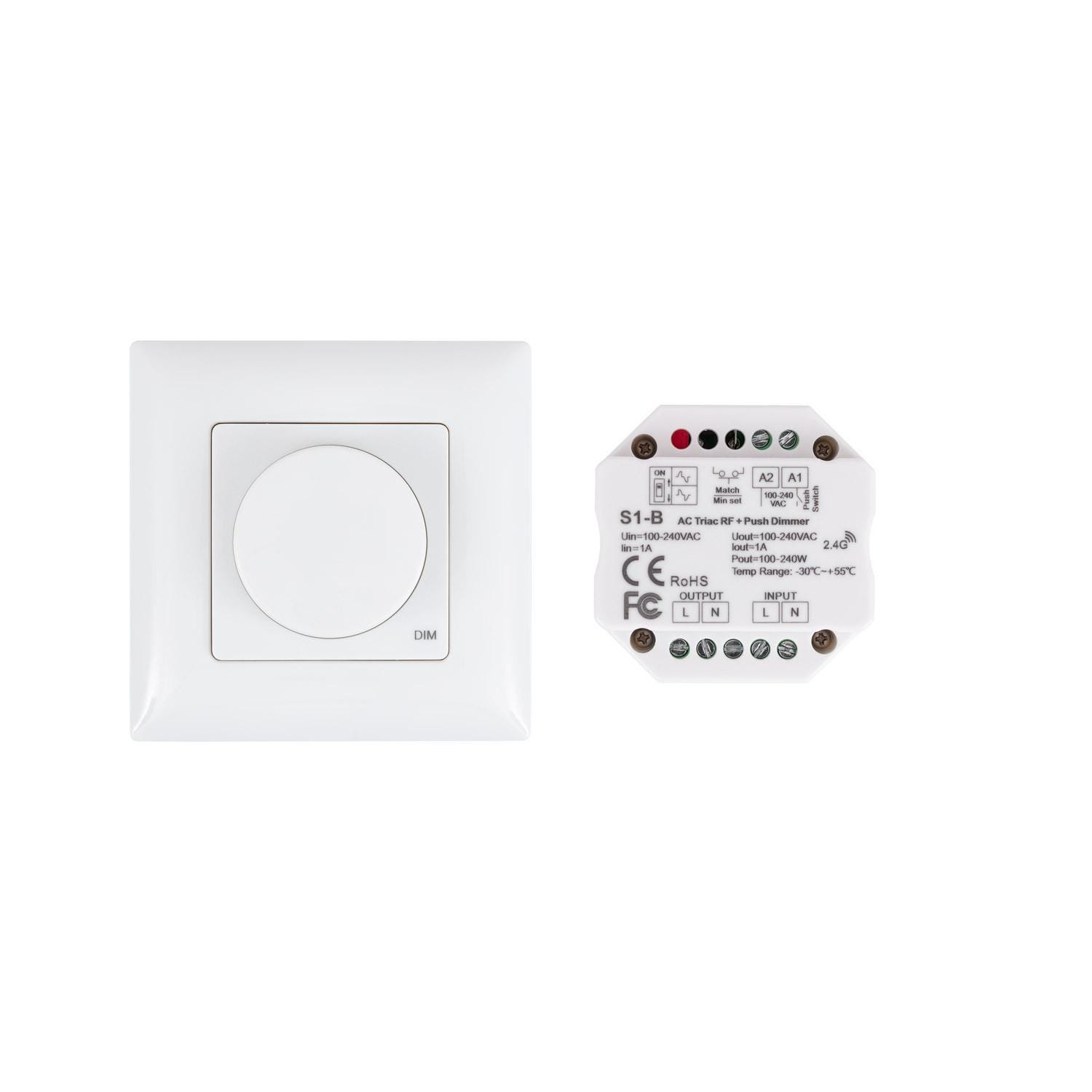 Variateur LED Triac Sans Fil - Blanc - PC | Leroy Merlin