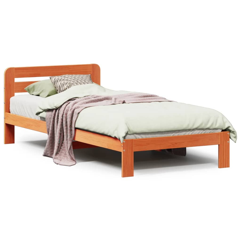 Cadre de lit sans matelas bois de chêne massif 90x200 cm vidaXL
