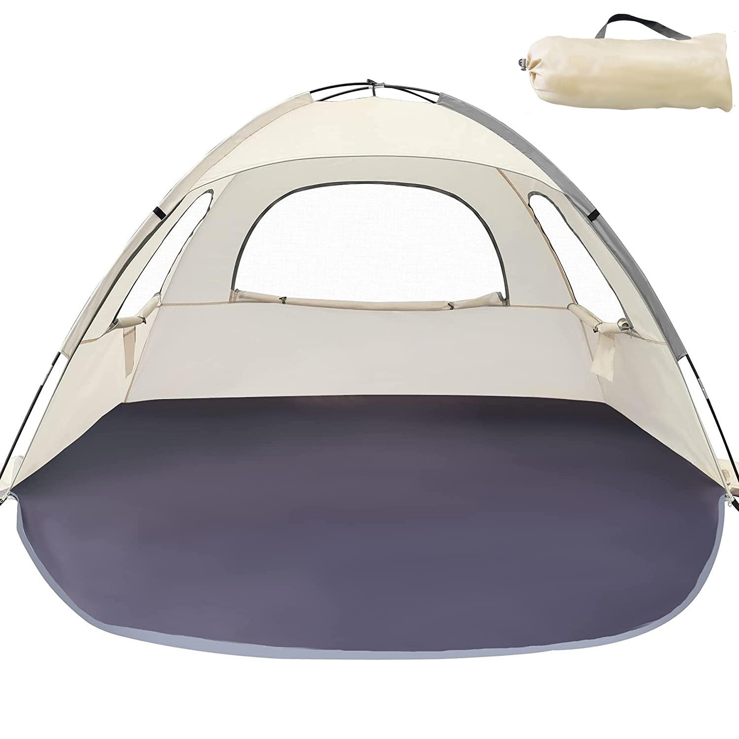 Yeeda Tenda Da Spiaggia Grande Antivento – UPF 50+ E Impermeabile, In Tessuto Lycra, Con 2 Pali In Alluminio, Leggera 1,7 Kg, Per Famiglie