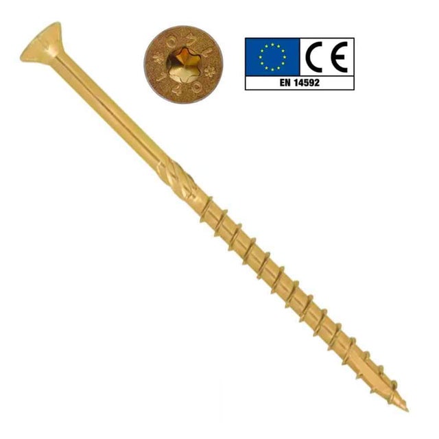 50 Viti Per Legno In Acciaio Inox #10 X 1-3/4″ – Testa Piatta E Scanalata