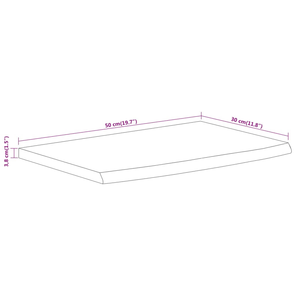 Étagère murale | Étagère flottante | Étagère suspendue rectangulaire massif acacia bordure assortie CFW933665 - 8