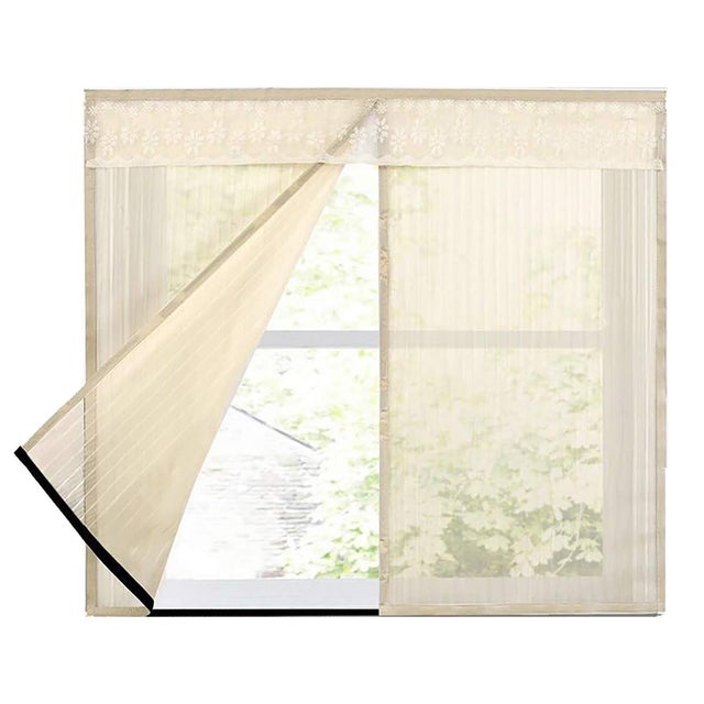 LKXHarleya Zanzariera Per Finestra, Zanzariera Per Finestra Magnetica, Zanzariera Con Nastro Magico Protezione Zanzara, Beige, 100x150 cm(W x H)