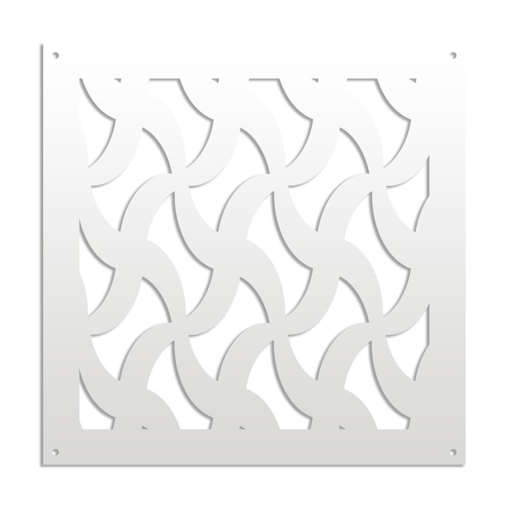NINJA - Panel perforowany z PVC - Osłona przeciwsłoneczna - Rozmiar 98x98 cm - Grubość 1 cm - Kolor BIAŁY