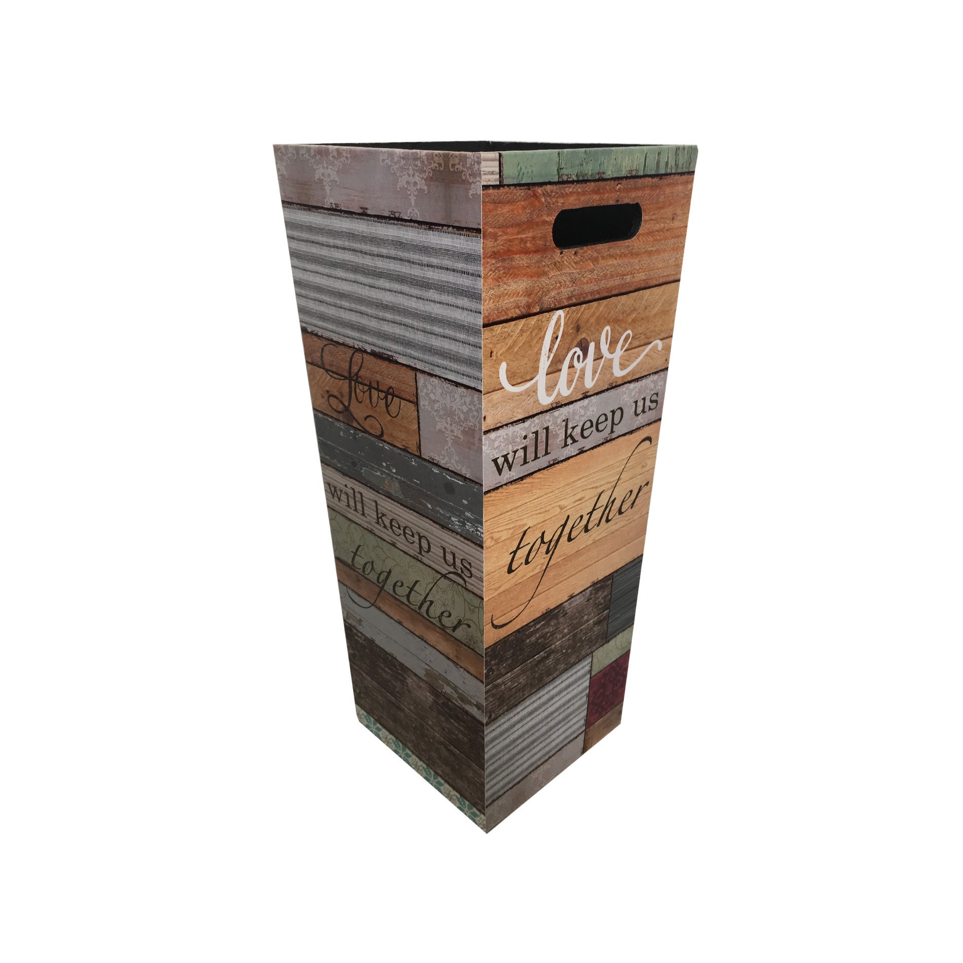 Porte-parapluies Rebecca Mobili Carré Marron Mdf Canvas Beige Entrée 50x20x20 - 4