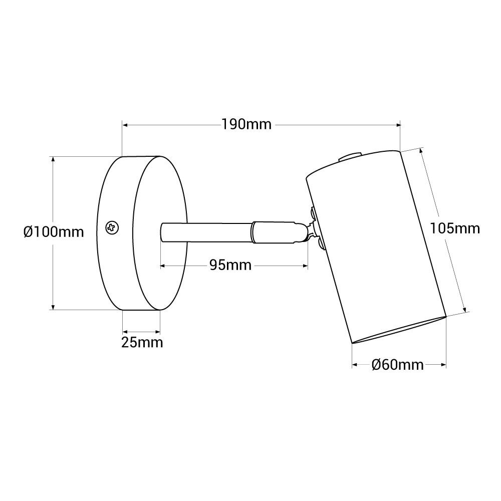 Aplique de pared interior orientable 