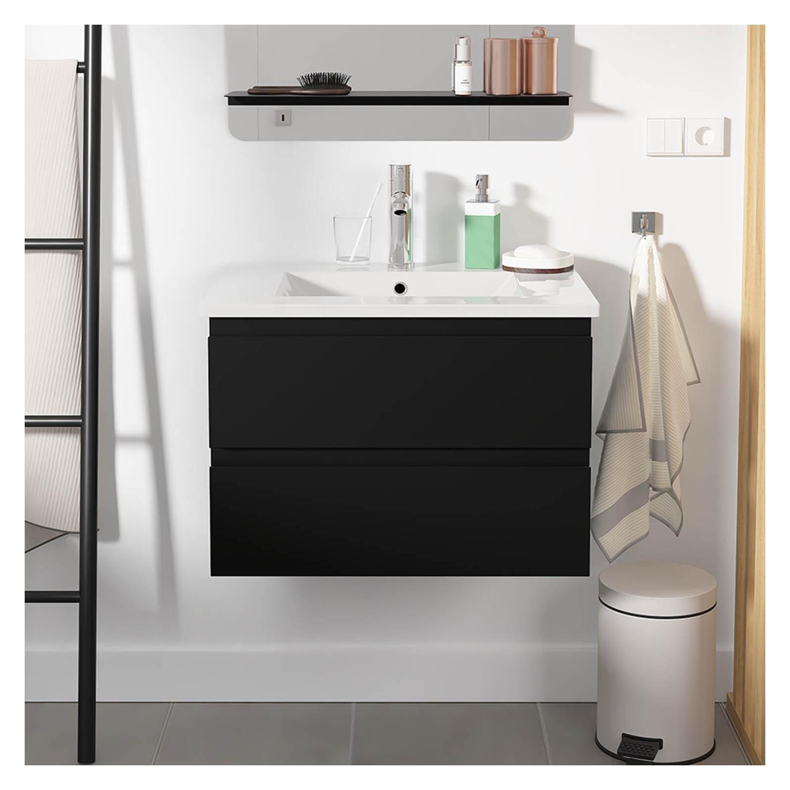 Conjunto de lavabo con encimera de cerámica y grifo 60cm sorrento