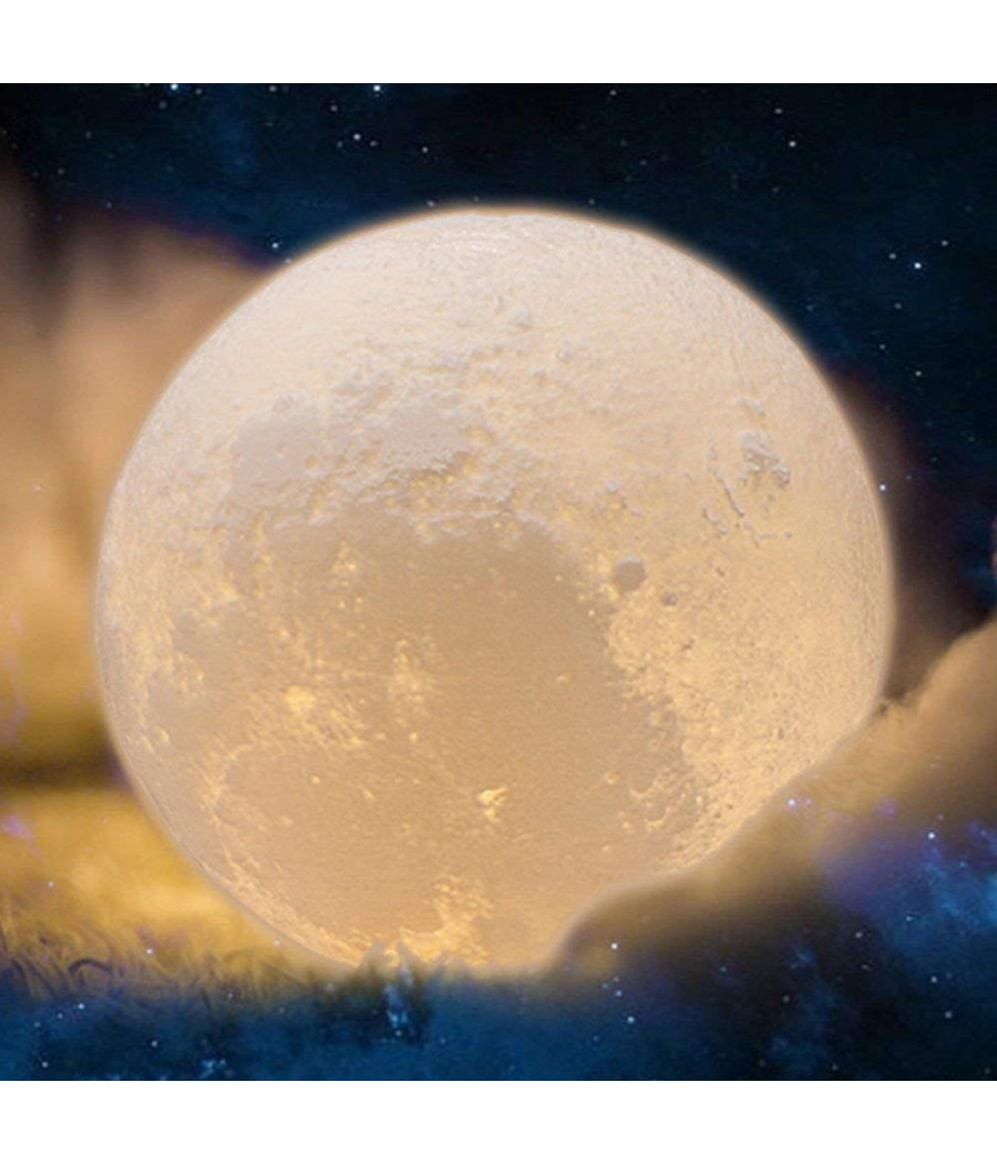 Trade Shop - Lampada Led 3d A Forma Di Luna Usb Luna Luce Regolabile Notturna Ricaricabile - - 6