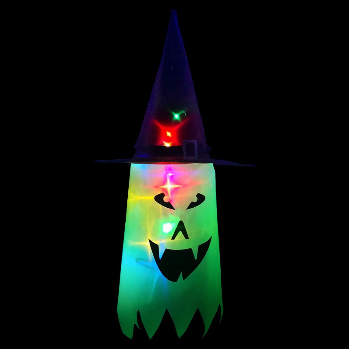 Podświetlane na Halloween kapelusze czarownic-duchów, zewnętrzne wiszące girlandy LED do dekoracji drzew, ganków, patio, D