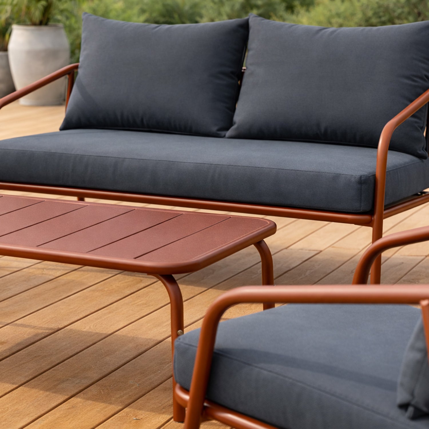 BERGAME Muebles de jardín de terracota para 4 plazas - 6