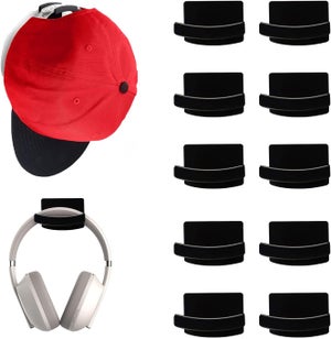 Porte-chapeaux Autocollant - Porte-chapeaux Pour Casquettes De Baseball - En Acier Inoxydable - Noir - Pour Chambre à Coucher Ou Vestiaire