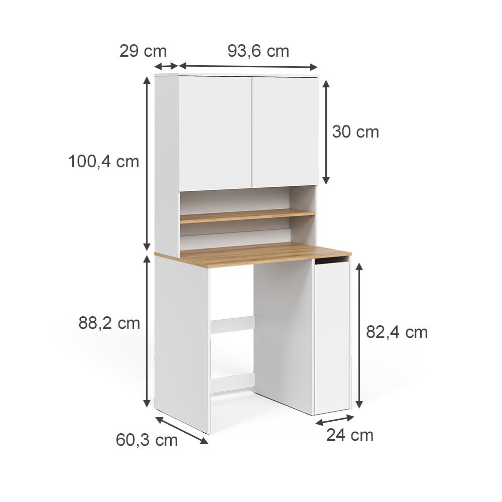 Vicco armadietto coprilavatrice Viktor, Bianco/Artisan, 93.6 x 88.2 cm 2 parti con ripiano - 2