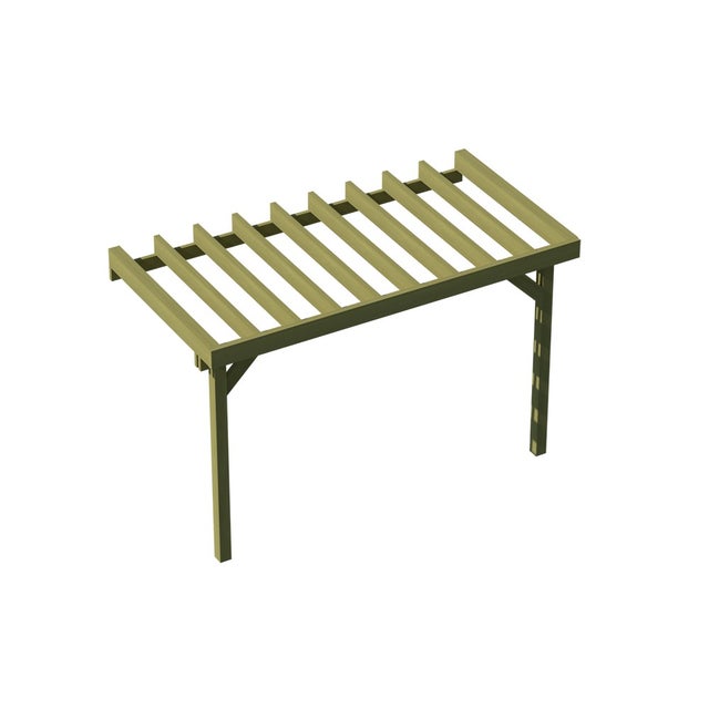 Structure Terrasse Bois Pilotis en Kit - 4x2,10m - 8,4m2 - Solives + Poteaux - Sapin Traité Autoclave - Charge Utile 350Kg/m² - Epicea