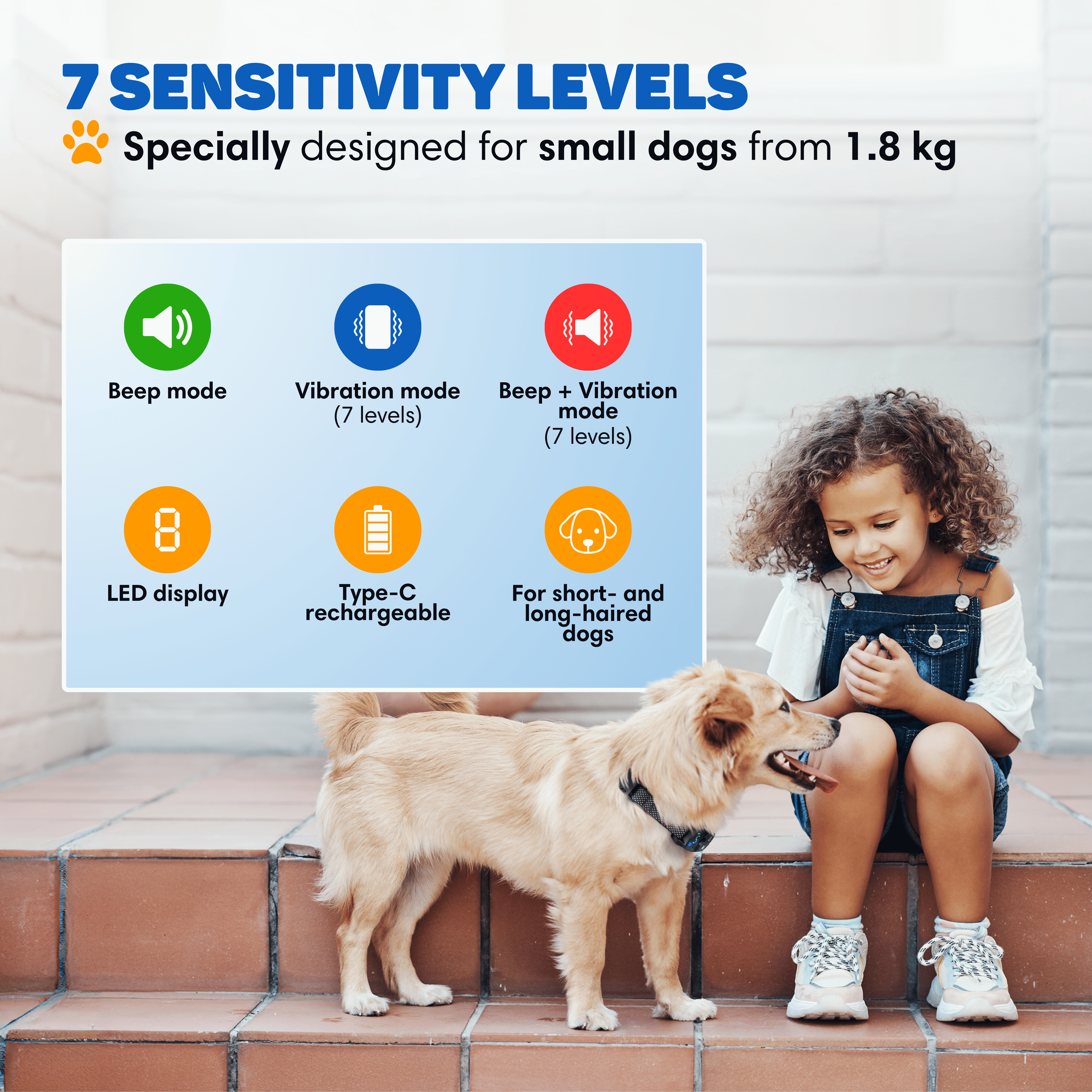 Collar Anti Ladridos Perros Vulpes Goods - Anti Ladridos Perros Pequeños - 3 Modos - Son/Vibración - 5