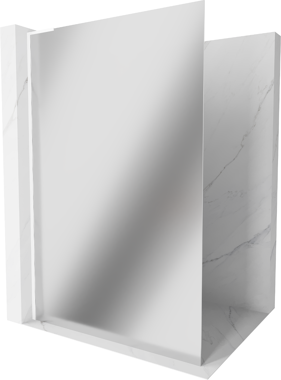 Mexen Kioto L ścianka prysznicowa Walk-in 70 x 200 cm, lustro, biała - 800-070-103-20-50