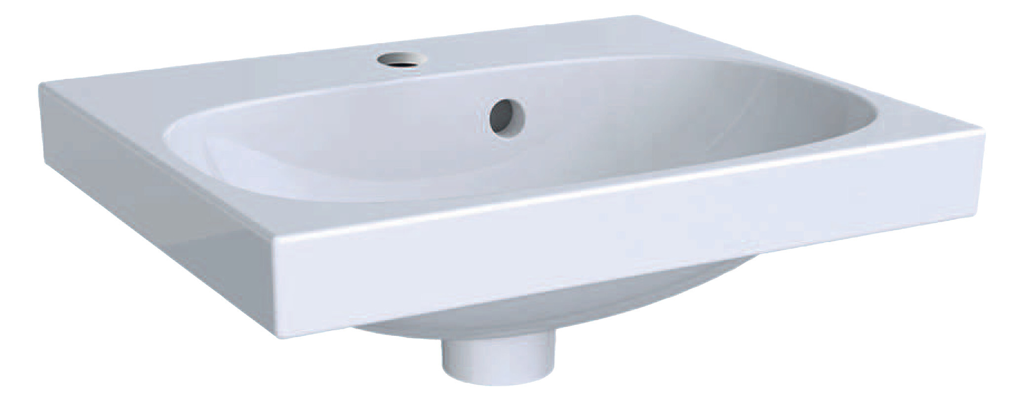 Geberit acanto lavamanos, 1 agujero de grifo en el centro, con rebosadero, 450x380mm, 500.636.01.8, color: blanco