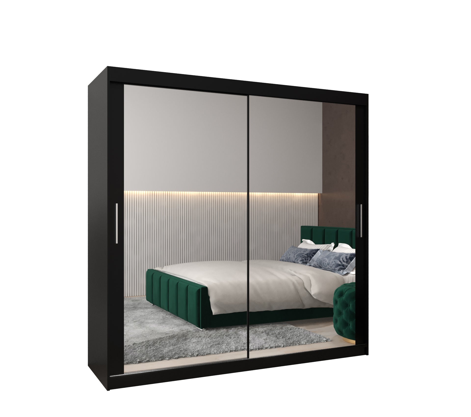 Szafa przesuwna garderoba TOKYO 3 200 x 62 x 200 cm Czarny + Czarny - Abiks Meble