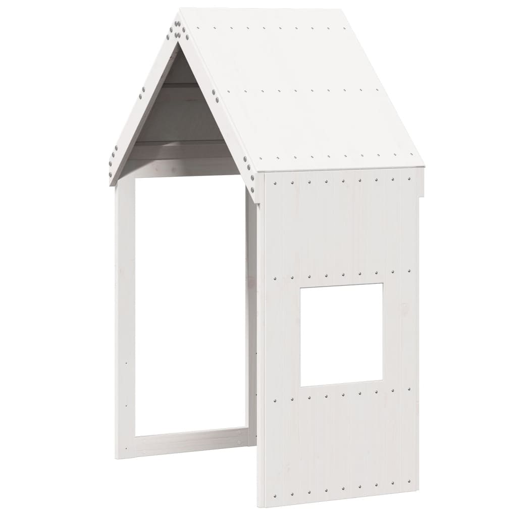 Lit haut avec toit, bois de pin blanc massif, 75x190 cm — COMFORTXL - 6