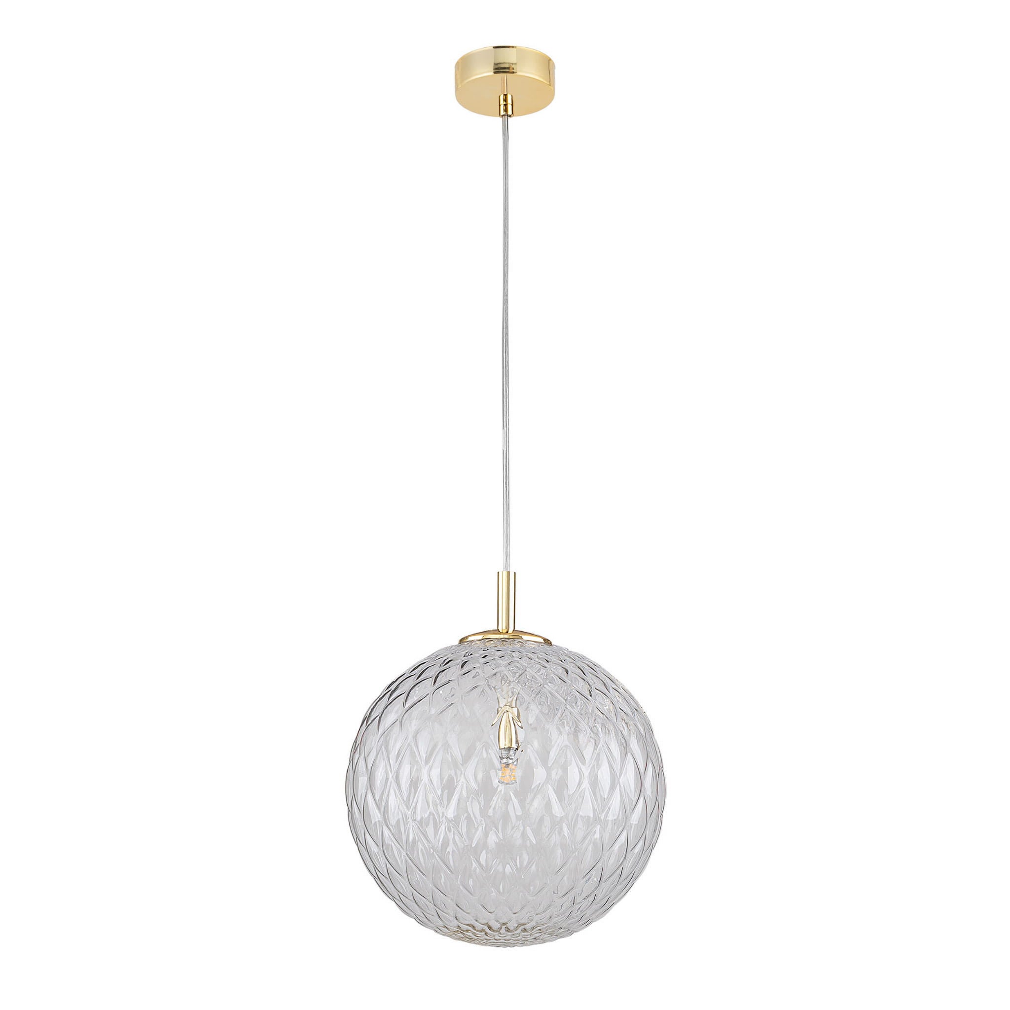 Lampa sufitowa wisząca Cadix złoto-przezroczysta 1xG9x6W wym: 220 x 30 x 30 cm szkło TK Lighting