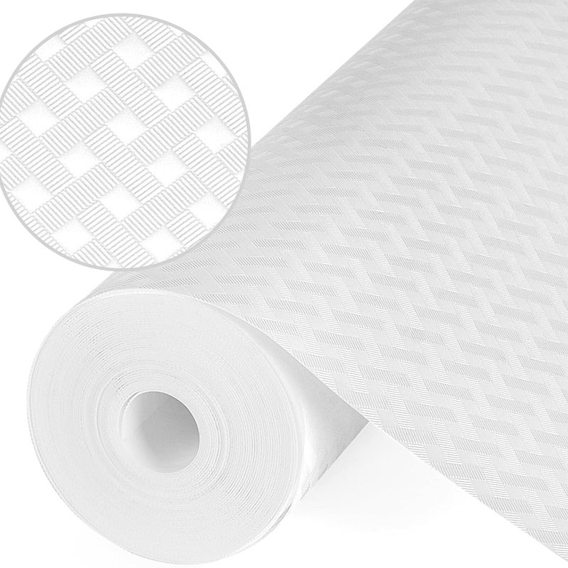 Wkładka do szuflady, nieprzylepna, antypoślizgowa, mata do lodówki, możliwość przycięcia na wymiar (biała/50 x 600 cm)