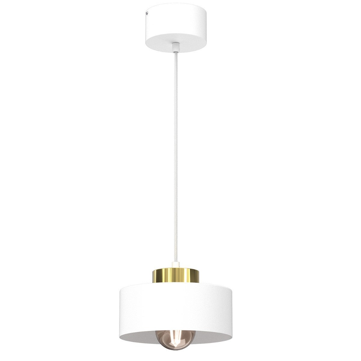 Lampa wisząca Marti biały matowa-złoty połysk 1xE27x15W wym: 110 x 20,5 x 20,5 cm metal Luminex