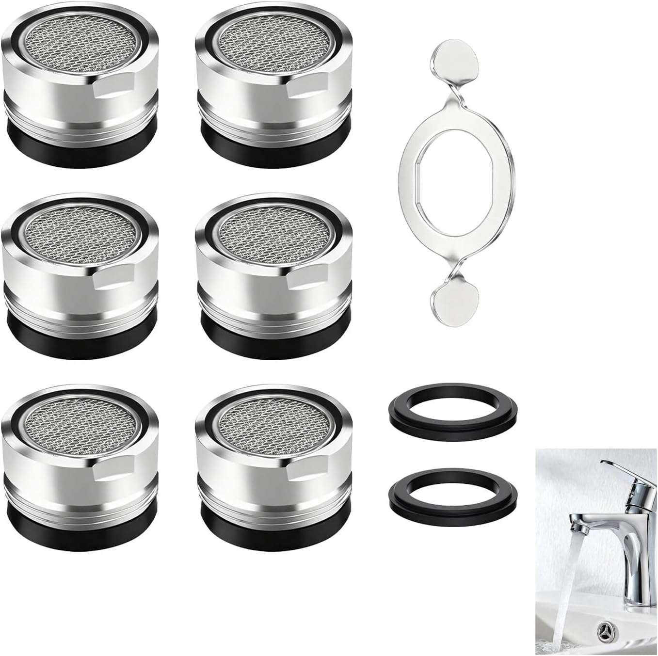 Robinet economisitor de apă cu aerator în bucăți, robinet cu aerator, robinet de bucătărie, filtru de aerator, oțel inoxidabil