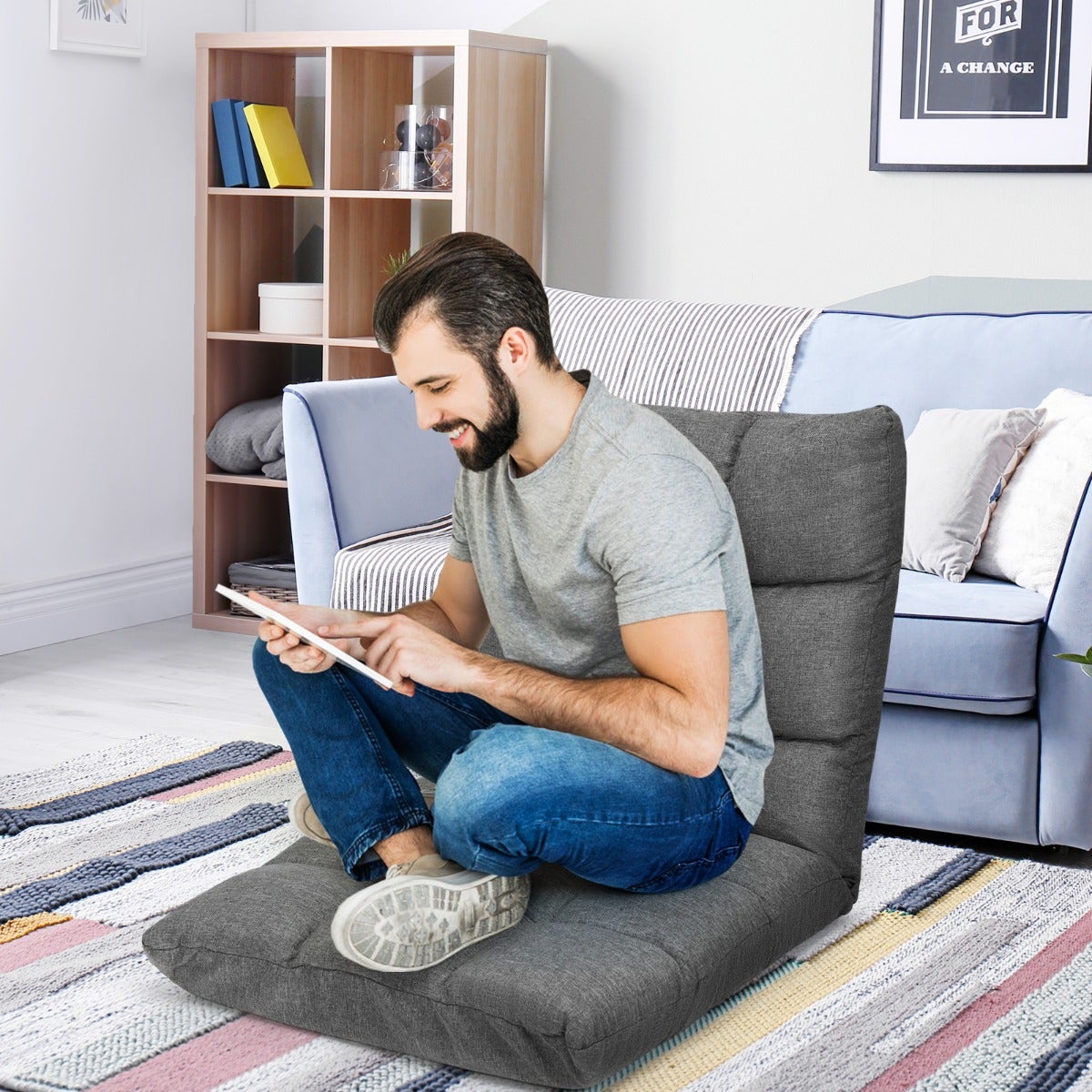 Tabouret De Méditation En Bambou Pliable - Blanc Naturel - Confortable Pour Yoga Et Relaxation à La Maison