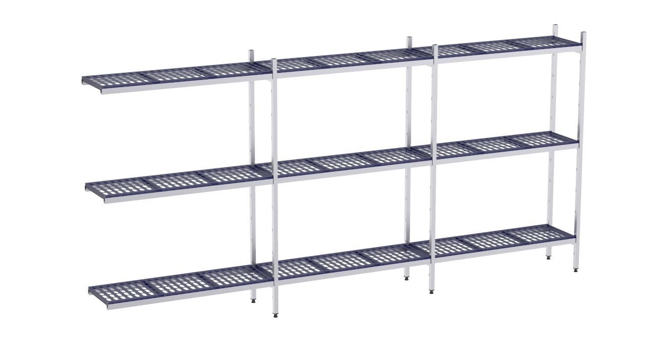 Rayonnage d'angle 6250x1970x400 3 niv - A297 - CODIGEL