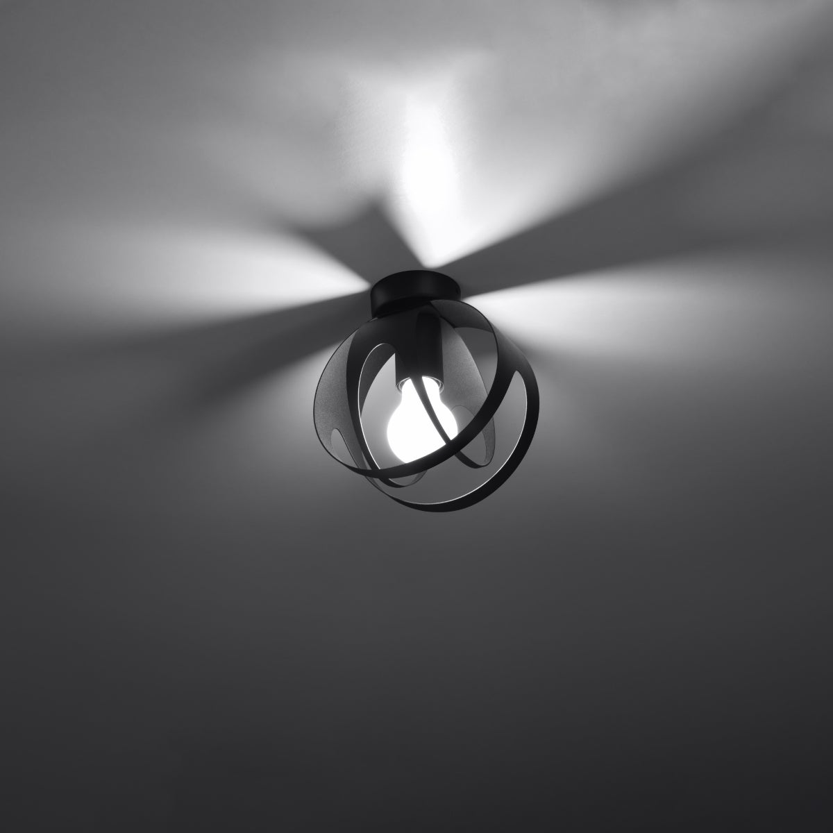 Plafon BRIVE czarny LED 3000K - 16x16x21cm Sollux