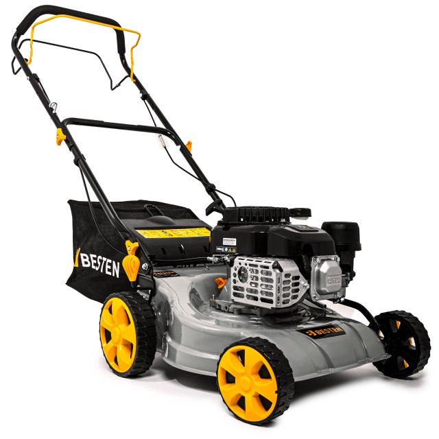 Tondeuse thermique autotractée 132cm3 - Coupe 41cm - BESTEN BE-2863 bac 40 L, moteur OHV EURO 5, hauteur 25–70 mm