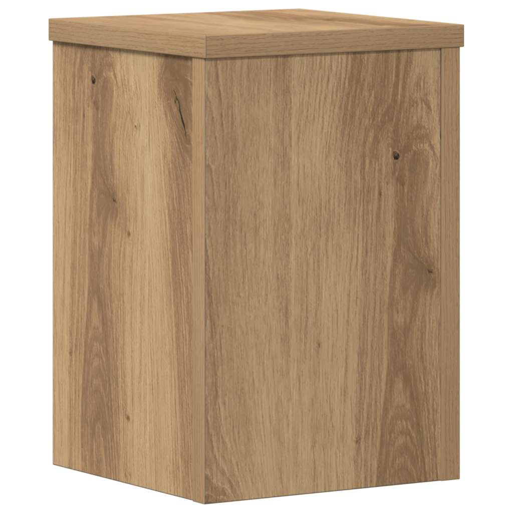 Lot de 2 supports pour plantes chêne artisanal en panneau de bois - 3
