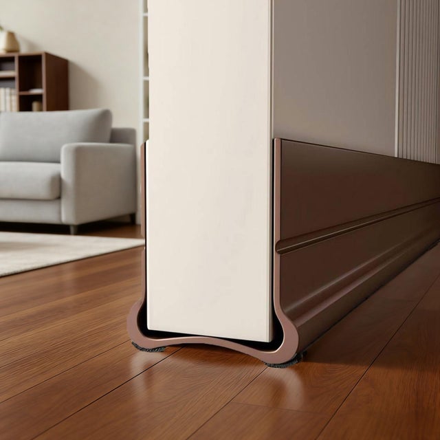 Fita de vedação inferior para portas, 93 cm, em silicone,para portas de 3,5 a 5,5 cm de espessura e com vão inferior de 0,3 a 2,6 cm,marrom