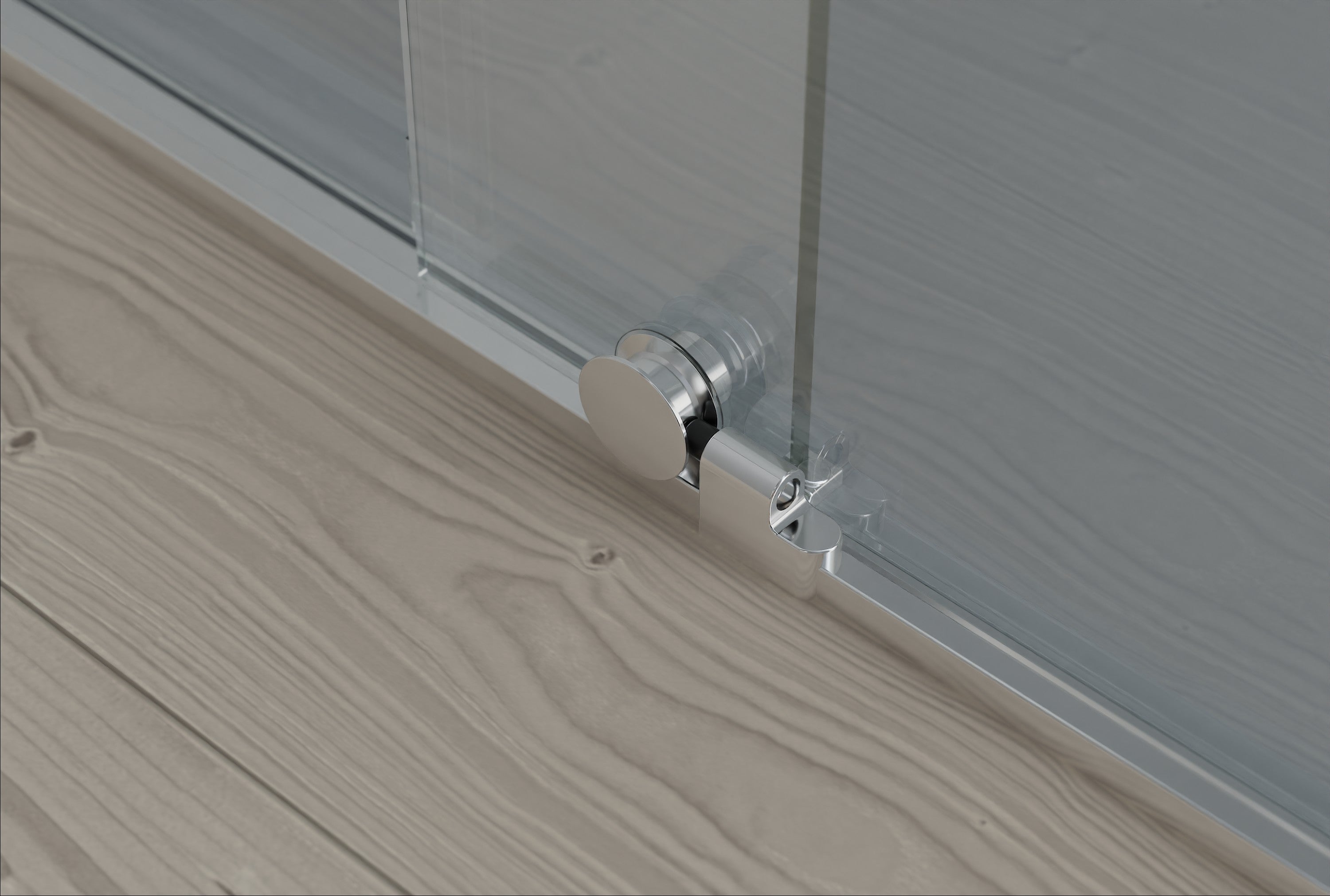 BERNSTEIN - Paroi de douche 195x140cm en verre claire 8mm, Cabine de douche porte coulissante - NT101 - 3