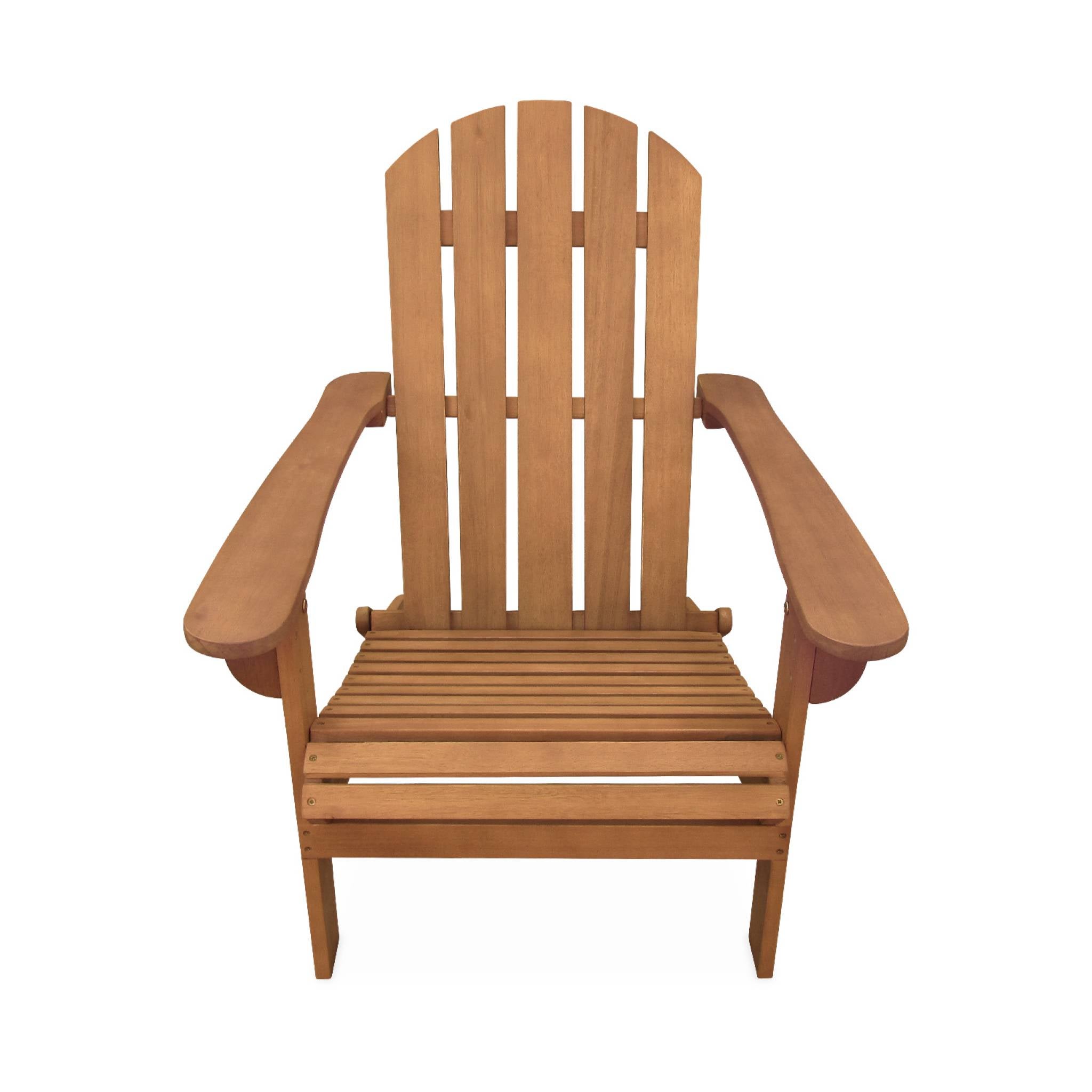 Lot de 2 fauteuils de jardin en bois - Adirondack Salamanca- Eucalyptus. chaises de terrasse rétro. sièges de plage - 5